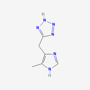 molecular formula C6H8N6 B6978421 5-[(5-methyl-1H-imidazol-4-yl)methyl]-2H-tetrazole 