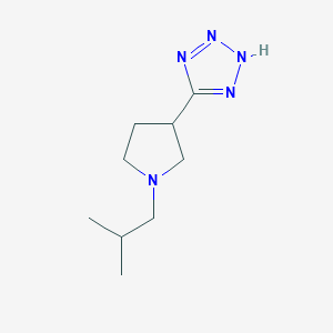 molecular formula C9H17N5 B6978439 5-[1-(2-methylpropyl)pyrrolidin-3-yl]-2H-tetrazole 