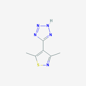 molecular formula C6H7N5S B6978444 3,5-dimethyl-4-(2H-tetrazol-5-yl)-1,2-thiazole 