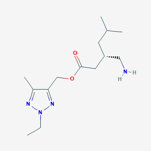 molecular formula C14H26N4O2 B6978465 (2-ethyl-5-methyltriazol-4-yl)methyl (3S)-3-(aminomethyl)-5-methylhexanoate 