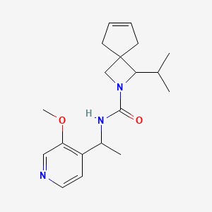 molecular formula C19H27N3O2 B6978491 N-[1-(3-methoxypyridin-4-yl)ethyl]-3-propan-2-yl-2-azaspiro[3.4]oct-6-ene-2-carboxamide 