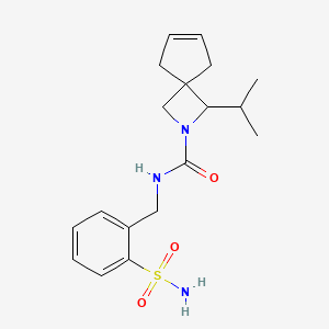 3-propan-2-yl-N-[(2-sulfamoylphenyl)methyl]-2-azaspiro[3.4]oct-6-ene-2-carboxamide