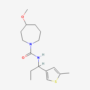 4-methoxy-N-[1-(5-methylthiophen-3-yl)propyl]azepane-1-carboxamide