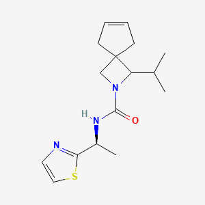 molecular formula C16H23N3OS B6978545 3-propan-2-yl-N-[(1S)-1-(1,3-thiazol-2-yl)ethyl]-2-azaspiro[3.4]oct-6-ene-2-carboxamide 