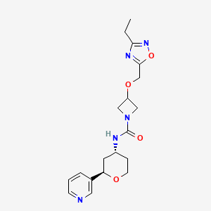 3-[(3-ethyl-1,2,4-oxadiazol-5-yl)methoxy]-N-[(2R,4R)-2-pyridin-3-yloxan-4-yl]azetidine-1-carboxamide