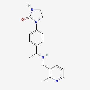 molecular formula C18H22N4O B6978554 1-[4-[1-[(2-Methylpyridin-3-yl)methylamino]ethyl]phenyl]imidazolidin-2-one 