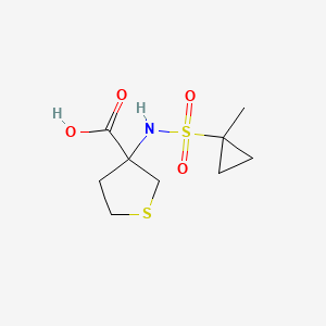 molecular formula C9H15NO4S2 B6978561 3-[(1-Methylcyclopropyl)sulfonylamino]thiolane-3-carboxylic acid 