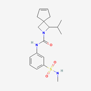 molecular formula C18H25N3O3S B6978573 N-[3-(methylsulfamoyl)phenyl]-3-propan-2-yl-2-azaspiro[3.4]oct-6-ene-2-carboxamide 