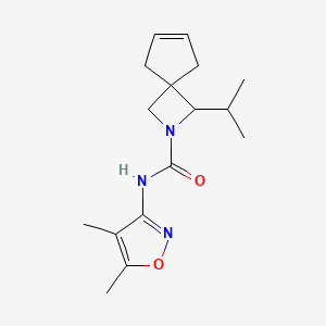 molecular formula C16H23N3O2 B6978581 N-(4,5-dimethyl-1,2-oxazol-3-yl)-3-propan-2-yl-2-azaspiro[3.4]oct-6-ene-2-carboxamide 