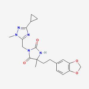 5-[2-(1,3-Benzodioxol-5-yl)ethyl]-3-[(5-cyclopropyl-2-methyl-1,2,4-triazol-3-yl)methyl]-5-methylimidazolidine-2,4-dione