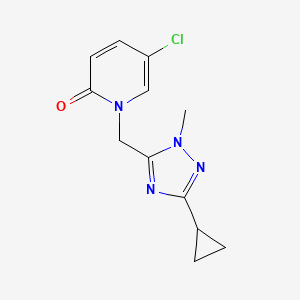 molecular formula C12H13ClN4O B6978650 5-Chloro-1-[(5-cyclopropyl-2-methyl-1,2,4-triazol-3-yl)methyl]pyridin-2-one 