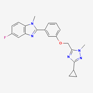 2-[3-[(5-Cyclopropyl-2-methyl-1,2,4-triazol-3-yl)methoxy]phenyl]-5-fluoro-1-methylbenzimidazole