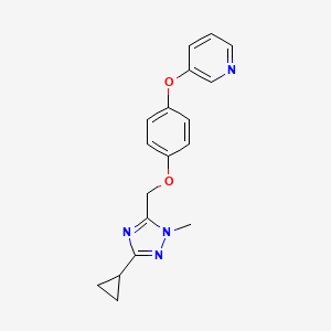 molecular formula C18H18N4O2 B6978659 3-[4-[(5-Cyclopropyl-2-methyl-1,2,4-triazol-3-yl)methoxy]phenoxy]pyridine 