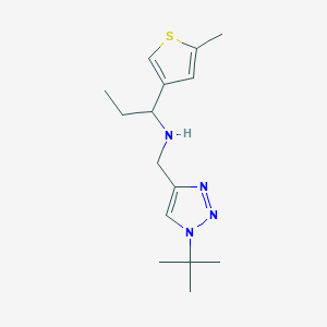 N-[(1-tert-butyltriazol-4-yl)methyl]-1-(5-methylthiophen-3-yl)propan-1-amine