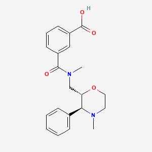 3-[methyl-[[(2S,3S)-4-methyl-3-phenylmorpholin-2-yl]methyl]carbamoyl]benzoic acid