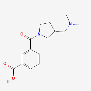 molecular formula C15H20N2O3 B6978694 3-[3-[(Dimethylamino)methyl]pyrrolidine-1-carbonyl]benzoic acid 