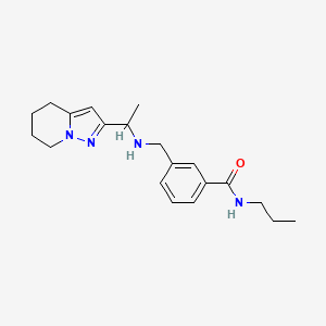 molecular formula C20H28N4O B6978698 N-propyl-3-[[1-(4,5,6,7-tetrahydropyrazolo[1,5-a]pyridin-2-yl)ethylamino]methyl]benzamide 