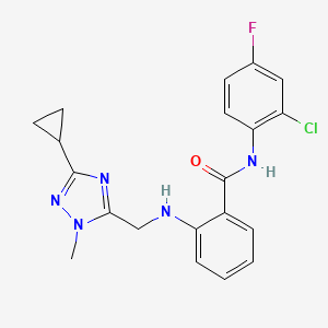 N-(2-chloro-4-fluorophenyl)-2-[(5-cyclopropyl-2-methyl-1,2,4-triazol-3-yl)methylamino]benzamide