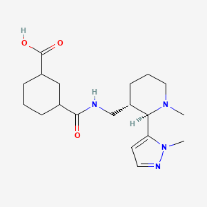 molecular formula C19H30N4O3 B6978722 3-[[(2R,3S)-1-methyl-2-(2-methylpyrazol-3-yl)piperidin-3-yl]methylcarbamoyl]cyclohexane-1-carboxylic acid 