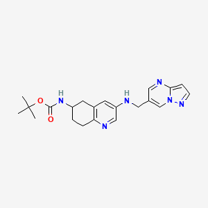 molecular formula C21H26N6O2 B6978737 tert-butyl N-[3-(pyrazolo[1,5-a]pyrimidin-6-ylmethylamino)-5,6,7,8-tetrahydroquinolin-6-yl]carbamate 