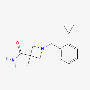 1-[(2-Cyclopropylphenyl)methyl]-3-methylazetidine-3-carboxamide