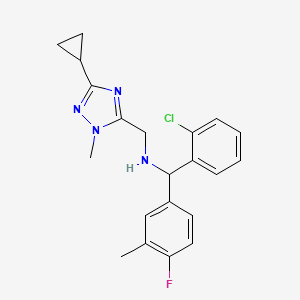 1-(2-chlorophenyl)-N-[(5-cyclopropyl-2-methyl-1,2,4-triazol-3-yl)methyl]-1-(4-fluoro-3-methylphenyl)methanamine