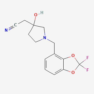 2-[1-[(2,2-Difluoro-1,3-benzodioxol-4-yl)methyl]-3-hydroxypyrrolidin-3-yl]acetonitrile