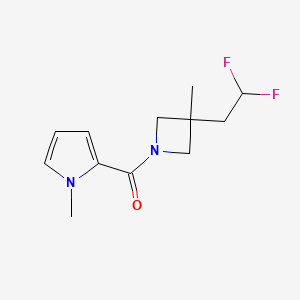 molecular formula C12H16F2N2O B6978797 [3-(2,2-Difluoroethyl)-3-methylazetidin-1-yl]-(1-methylpyrrol-2-yl)methanone 