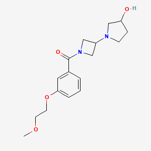 molecular formula C17H24N2O4 B6978804 [3-(3-Hydroxypyrrolidin-1-yl)azetidin-1-yl]-[3-(2-methoxyethoxy)phenyl]methanone 