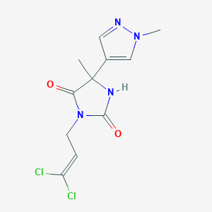 molecular formula C11H12Cl2N4O2 B6978827 3-(3,3-Dichloroprop-2-enyl)-5-methyl-5-(1-methylpyrazol-4-yl)imidazolidine-2,4-dione 