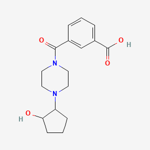 3-[4-(2-Hydroxycyclopentyl)piperazine-1-carbonyl]benzoic acid