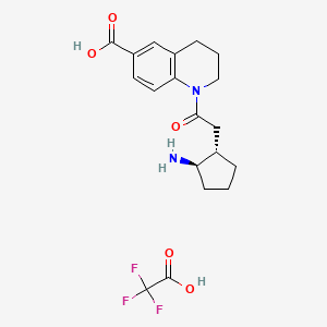 1-[2-[(1S,2R)-2-aminocyclopentyl]acetyl]-3,4-dihydro-2H-quinoline-6-carboxylic acid;2,2,2-trifluoroacetic acid