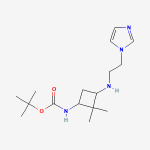 tert-butyl N-[3-(2-imidazol-1-ylethylamino)-2,2-dimethylcyclobutyl]carbamate