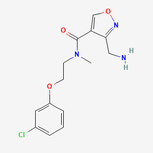 molecular formula C14H16ClN3O3 B6978869 3-(aminomethyl)-N-[2-(3-chlorophenoxy)ethyl]-N-methyl-1,2-oxazole-4-carboxamide 