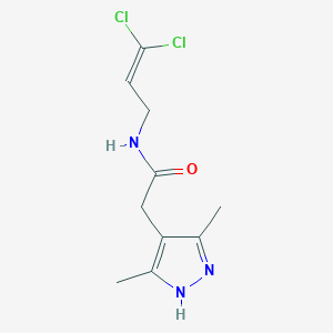 molecular formula C10H13Cl2N3O B6978873 N-(3,3-dichloroprop-2-enyl)-2-(3,5-dimethyl-1H-pyrazol-4-yl)acetamide 