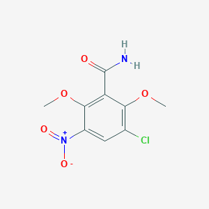 molecular formula C9H9ClN2O5 B069789 3-Chloro-2,6-dimethoxy-5-nitrobenzamide CAS No. 175135-58-7