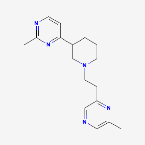 molecular formula C17H23N5 B6978900 2-Methyl-4-[1-[2-(6-methylpyrazin-2-yl)ethyl]piperidin-3-yl]pyrimidine 