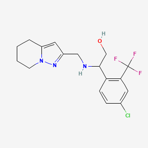 2-[4-Chloro-2-(trifluoromethyl)phenyl]-2-(4,5,6,7-tetrahydropyrazolo[1,5-a]pyridin-2-ylmethylamino)ethanol