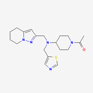 molecular formula C19H27N5OS B6978982 1-[4-[4,5,6,7-Tetrahydropyrazolo[1,5-a]pyridin-2-ylmethyl(1,3-thiazol-5-ylmethyl)amino]piperidin-1-yl]ethanone 