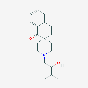 molecular formula C19H27NO2 B6978997 1'-(2-Hydroxy-3-methylbutyl)spiro[3,4-dihydronaphthalene-2,4'-piperidine]-1-one 