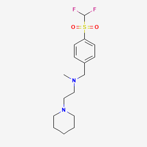 molecular formula C16H24F2N2O2S B6979008 N-[[4-(difluoromethylsulfonyl)phenyl]methyl]-N-methyl-2-piperidin-1-ylethanamine 