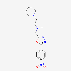 molecular formula C17H23N5O3 B6979010 N-methyl-N-[[5-(4-nitrophenyl)-1,3,4-oxadiazol-2-yl]methyl]-2-piperidin-1-ylethanamine 