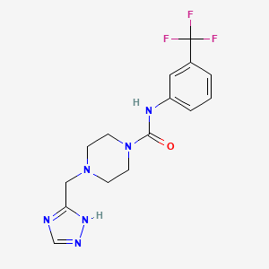 molecular formula C15H17F3N6O B6979013 4-(1H-1,2,4-triazol-5-ylmethyl)-N-[3-(trifluoromethyl)phenyl]piperazine-1-carboxamide 