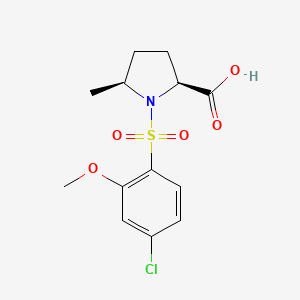 (2S,5S)-1-(4-chloro-2-methoxyphenyl)sulfonyl-5-methylpyrrolidine-2-carboxylic acid