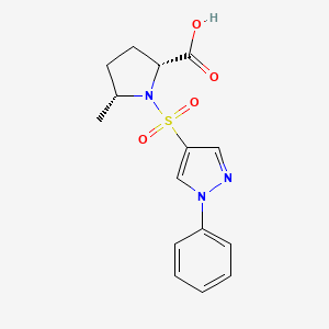 (2R,5R)-5-methyl-1-(1-phenylpyrazol-4-yl)sulfonylpyrrolidine-2-carboxylic acid