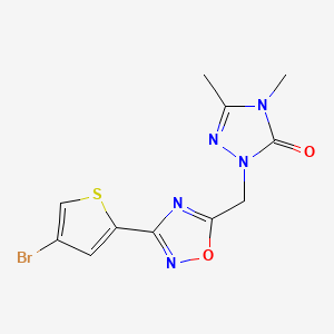 molecular formula C11H10BrN5O2S B6979048 2-[[3-(4-Bromothiophen-2-yl)-1,2,4-oxadiazol-5-yl]methyl]-4,5-dimethyl-1,2,4-triazol-3-one 