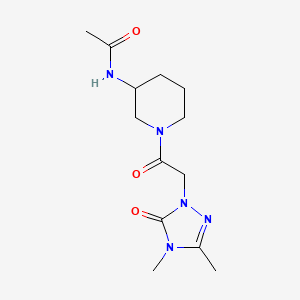 N-[1-[2-(3,4-dimethyl-5-oxo-1,2,4-triazol-1-yl)acetyl]piperidin-3-yl]acetamide