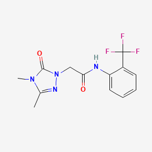 molecular formula C13H13F3N4O2 B6979054 2-(3,4-dimethyl-5-oxo-1,2,4-triazol-1-yl)-N-[2-(trifluoromethyl)phenyl]acetamide 