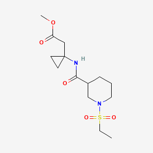 Methyl 2-[1-[(1-ethylsulfonylpiperidine-3-carbonyl)amino]cyclopropyl]acetate