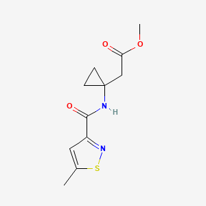 Methyl 2-[1-[(5-methyl-1,2-thiazole-3-carbonyl)amino]cyclopropyl]acetate